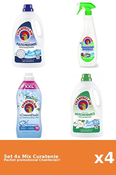 Chanteclair Set 4 Mix Curatenie Chanteclair: Lamaie, Lotus, Clasic, Mosc Alb