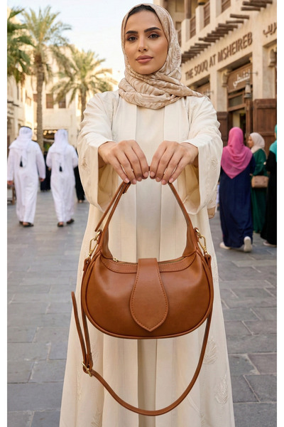 Çanta Trend Tan Color Women's Bag with Lined Hand and Shoulder Straps Bag