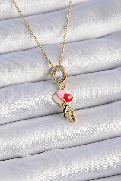 online kapsulavm avm alışveriş 316L Steel Gold Color Colorful Heart Figure Ch...