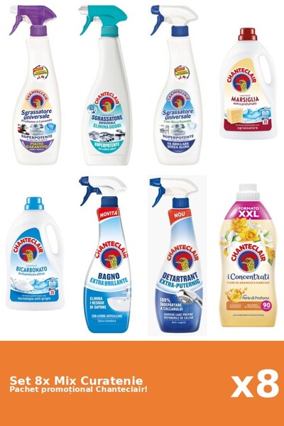 Chanteclair Set 8 Mix Curatenie Chanteclair: Bicarbonat, Clasic, Portocale, P...