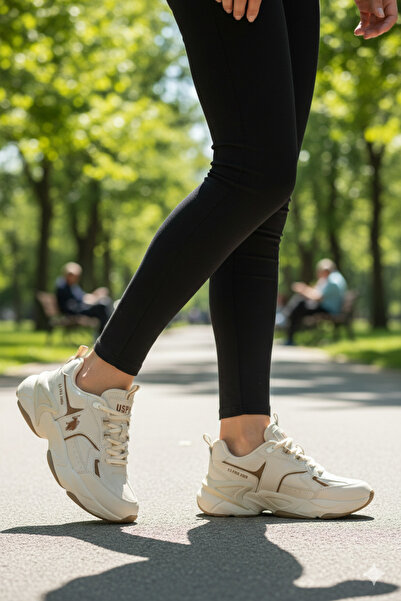 U.S. Polo Assn. Original Beige Color Women's Sneakers Sports Shoes