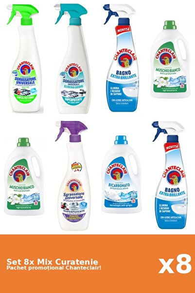 Chanteclair Set 8 Mix Curatenie Chanteclair: Lamaie, Bicarbonat, Clasic, Mosc...