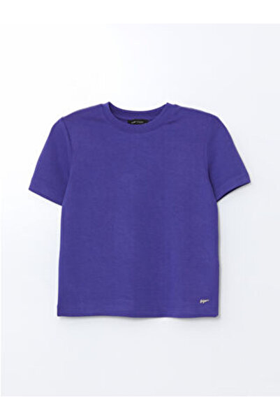 LC Waikiki Modanova Sezon Purple Crew Neck Modal Blended Women's T-Shirt