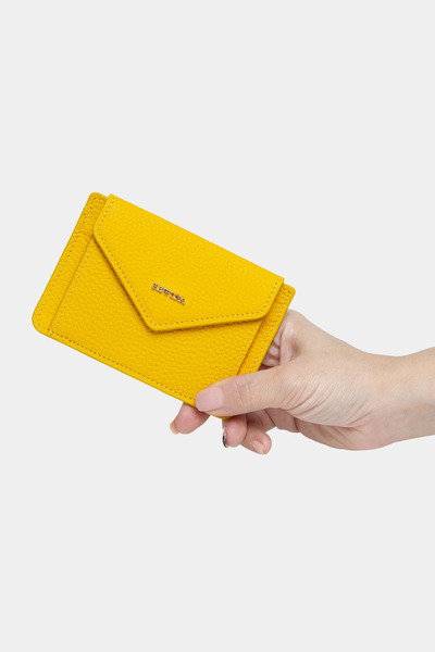 REWİNA Massarelli X Genuine Leather Women's Wallet Card Holder and Yellow wit...