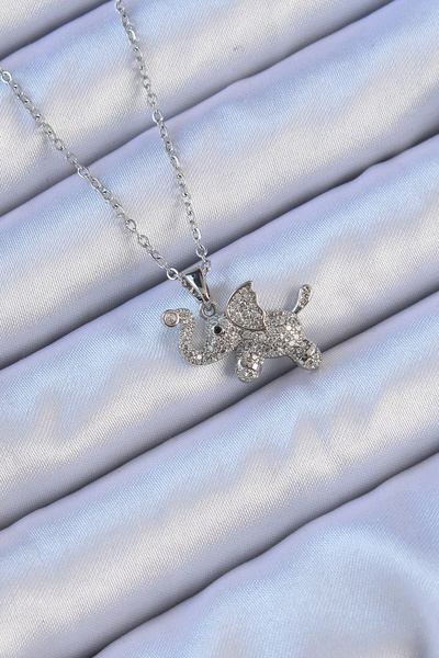 online kapsulavm avm alışveriş 316L Steel Chain Silver Color Zircon Stone Ele...
