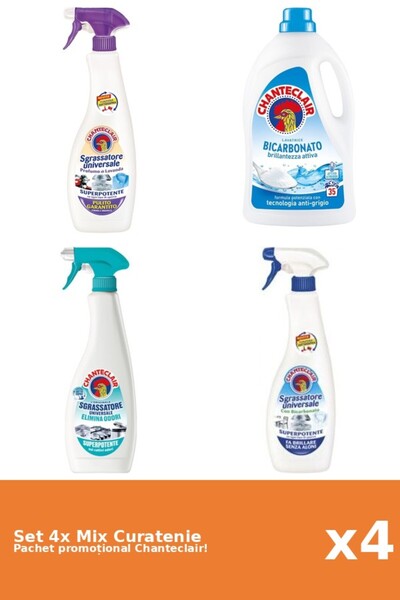 Chanteclair Set 4 Mix Curatenie Chanteclair: Bicarbonat, AntiMiros, Mosc Alb