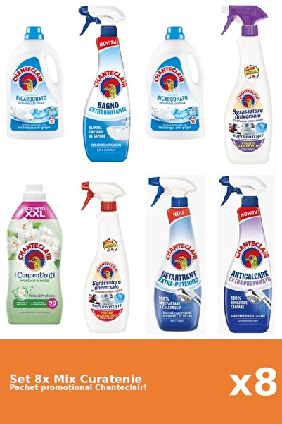 Chanteclair Set 8 Mix Curatenie Chanteclair: Bicarbonat, Clasic, Puternic, Pa...