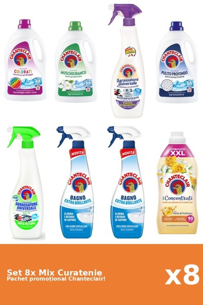 Chanteclair Set 8 Mix Curatenie Chanteclair: Lamaie, Clasic, Portocale, Color...