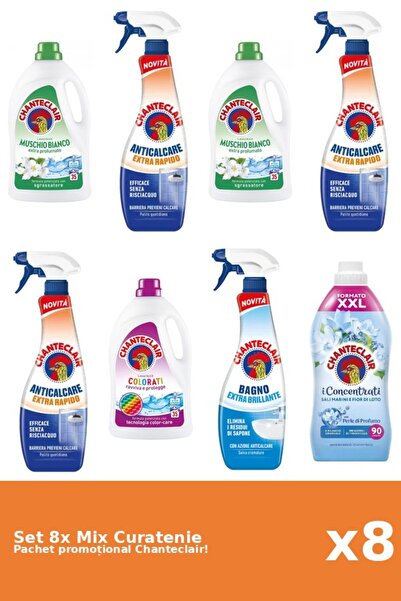 Chanteclair Set 8 Mix Curatenie Chanteclair: Lotus, Clasic, Color, Mosc Alb, ...
