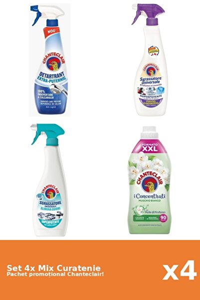 Chanteclair Set 4 Mix Curatenie Chanteclair: AntiMiros, Puternic, Mosc Alb
