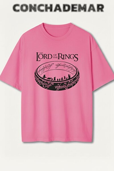 Vordevia Stăpânul Inelelor cu imprimeu Premium supradimensionat bumbac lu tricou