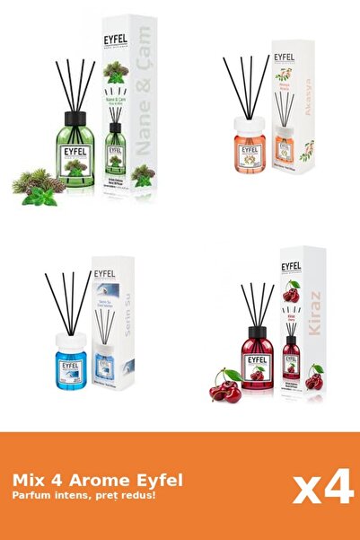 Eyfel Set 4 Mix Eyfel: 1x Acacia, 1x Cirese, 1x Cool Water, 1x Pin Si Menta