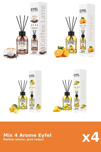 Eyfel Set 4 Mix Eyfel: 1x Ananas, 1x Cafea, 1x Lamaie, 1x Portocala