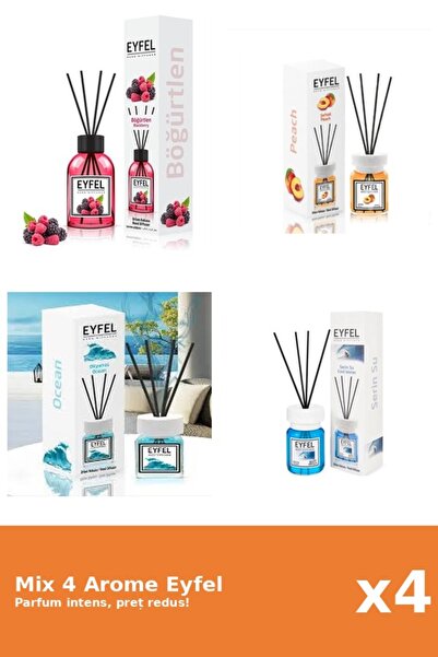 Eyfel Set 4 Mix Eyfel: 1x Cool Water, 1x Fructe De Padure, 1x Ocean, 1x Piersica