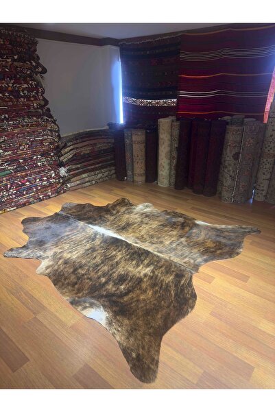 DOGANLAR ANTIQ GERÇEK DERİ NATUREL DANA DERİSİ 295 KOYU KAHVE 220X230 POST HALI