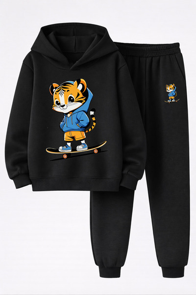 MAGORS Tiger Printed 3-Yarn Quality Sweatshirt and Sweatpants Kids' Top-Botto...