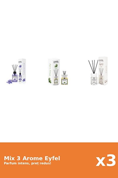 Eyfel Set 3 Mix Eyfel: 1x Bumbac, 1x Lacramioare, 1x Lavanda