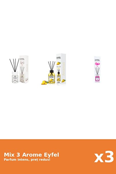 Eyfel Set 3 Mix Eyfel: 1x Ananas, 1x Bubble Gum, 1x Bumbac