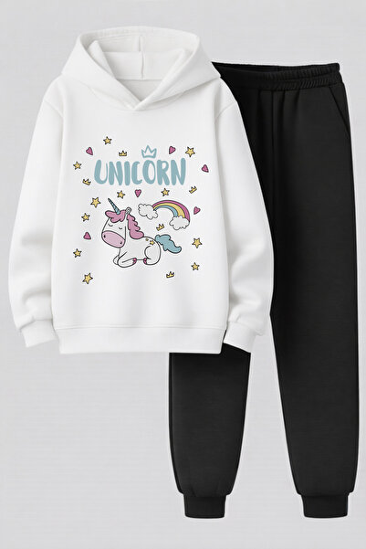 MAGORS Unicorn Printed 3-Yarn Quality Sweatshirt and Sweatpants Children's To...