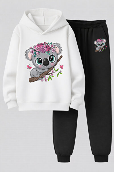 MAGORS Panda Printed 3-Yarn Quality Sweatshirt and Sweatpants Children's Top-...
