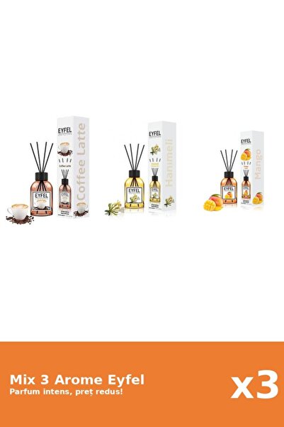 Eyfel Set 3 Mix Eyfel: 1x Cafea, 1x Mana Maicii Domnului, 1x Mango