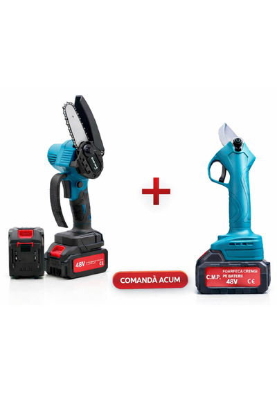 Campion Electric Garden Pruner, 2 Batteries 48 V 8 Ah, Cutting Diameter 30 mm...