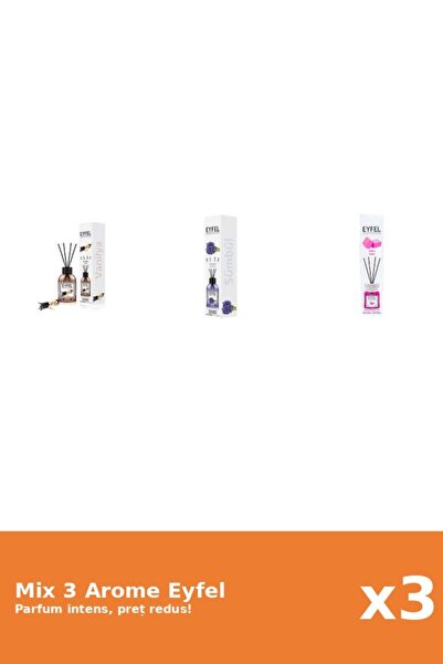 Eyfel Set 3 Mix Eyfel: 1x Bubble Gum, 1x Vanilie, 1x Zambile