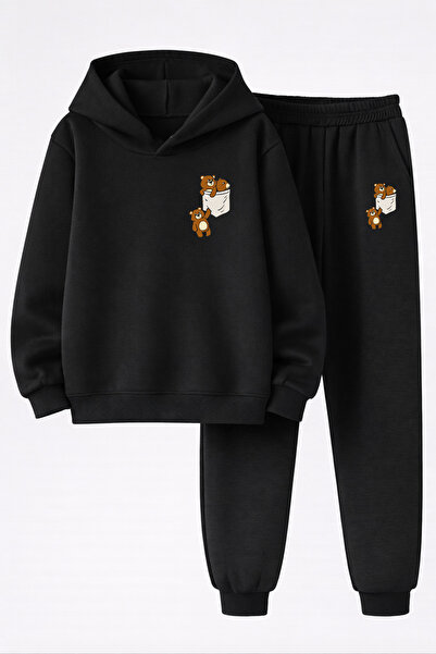 MAGORS Bear Printed 3-Yarn Quality Sweatshirt and Sweatpants Children's Top-B...