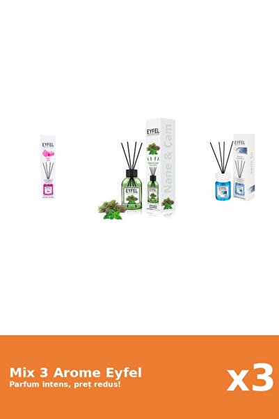 Eyfel Set 3 Mix Eyfel: 1x Bubble Gum, 1x Cool Water, 1x Pin Si Menta