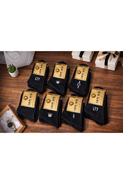 Lion Men's Mixed Patterned Cotton Pack 6-Piece Socks