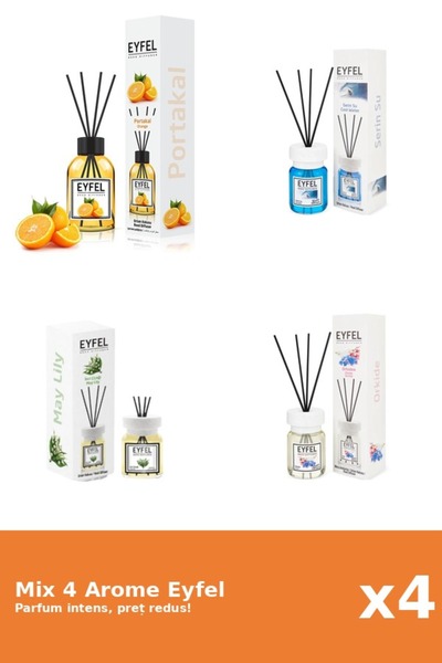 Eyfel Set 4 Mix Eyfel: 1x Cool Water, 1x Lacramioare, 1x Orhidee, 1x Portocala