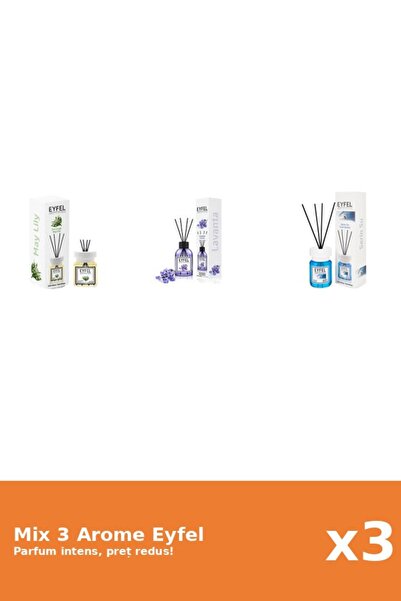 Eyfel Set 3 Mix Eyfel: 1x Cool Water, 1x Lily of the Valley, 1x Lavender