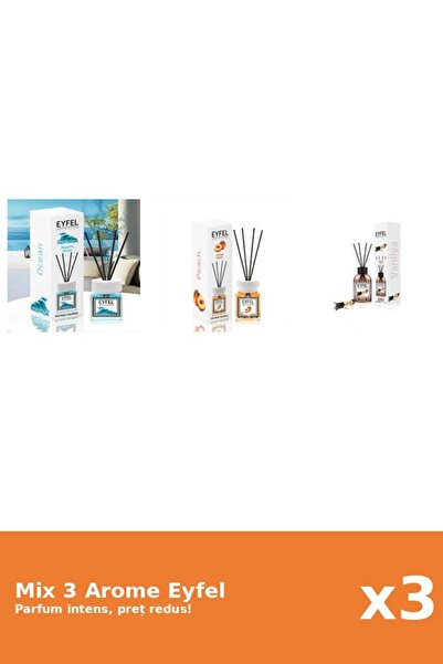Eyfel Set 3 Mix Eyfel: 1x Ocean, 1x Piersica, 1x Vanilie