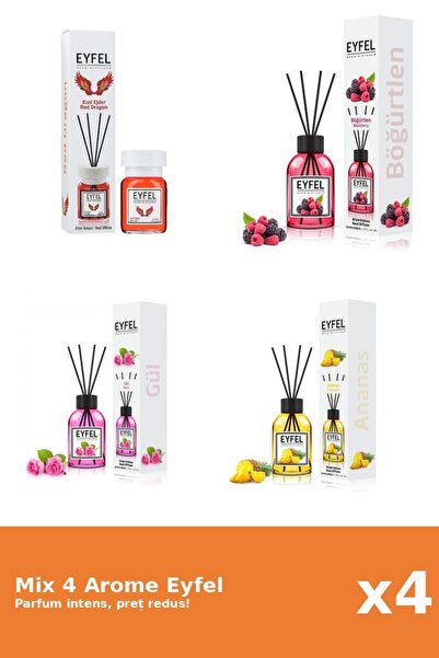 Eyfel Set 4 Mix Eyfel: 1x Ananas, 1x Fructe De Padure, 1x Red Dragon, 1x Tran...