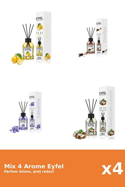 Eyfel Set 4 Mix Eyfel: 1x Lamaie, 1x Lavanda, 1x Nuca De Cocos, 1x Vanilie