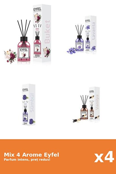 Eyfel Set 4 Mix Eyfel: 1x Bouquet, 1x Lavanda, 1x Vanilie, 1x Zambile