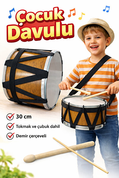 MERDAN MÜZİK EVİ 30 cm Çocuk davulu demir çerçeve