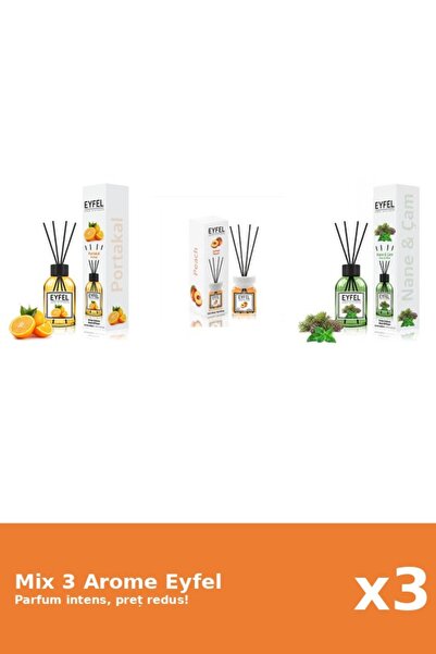 Eyfel Set 3 Mix Eyfel: 1x Piersica, 1x Pin Si Menta, 1x Portocala