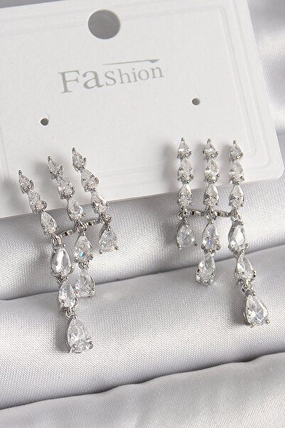 online kapsulavm avm alışveriş Brass Silver Color Zircon Stone Rain Model Wom...