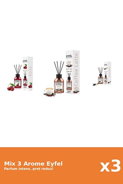 Eyfel Set 3 Mix Eyfel: 1x Cafea, 1x Cirese, 1x Vanilie