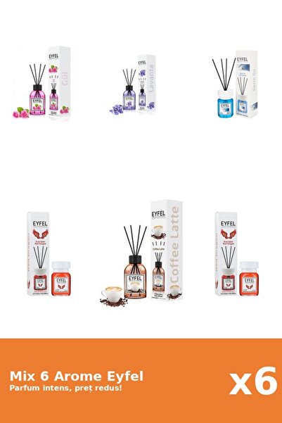 Eyfel Set 6 Mix Eyfel: 1x Coffee, 1x Cool Water, 1x Lavender, 2x Red Dragon, ...