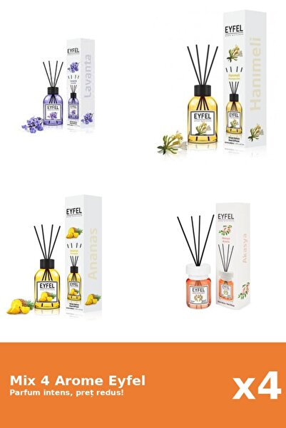 Eyfel Set 4 Mix Eyfel: 1x Acacia, 1x Ananas, 1x Lavanda, 1x Mana Maicii Domnului