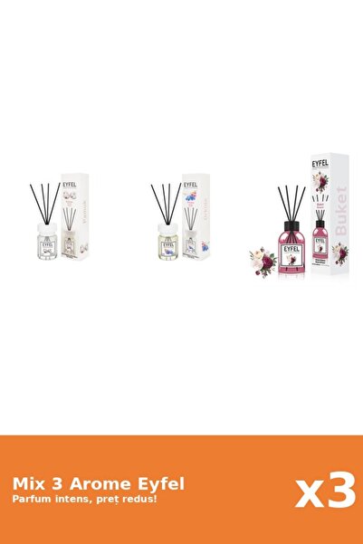 Eyfel Set 3 Mix Eyfel: 1x Bouquet, 1x Bumbac, 1x Orhidee