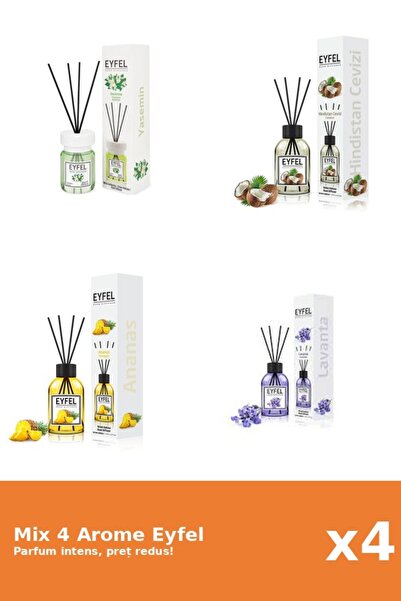 Eyfel Set 4 Mix Eyfel: 1x Ananas, 1x Iasomie, 1x Lavanda, 1x Nuca De Cocos