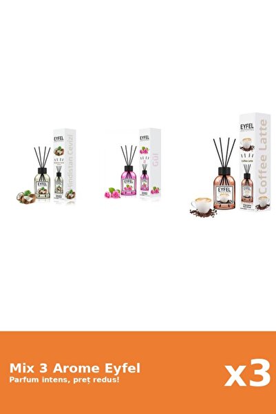 Eyfel Set 3 Mix Eyfel: 1x Cafea, 1x Nuca De Cocos, 1x Trandafir