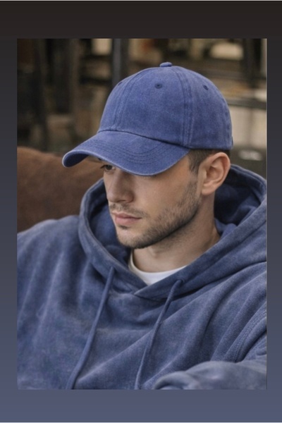 myDea Vintage Blue Washed Men's Hat – Oversized Basic Model