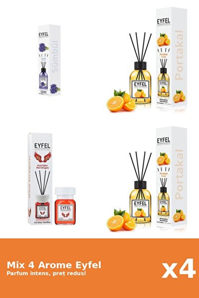 Eyfel Set 4 Mix Eyfel: 2x Portocala, 1x Red Dragon, 1x Zambile
