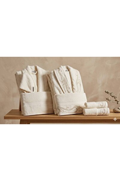 Özdilek Paısley Cream-Cream Family Set