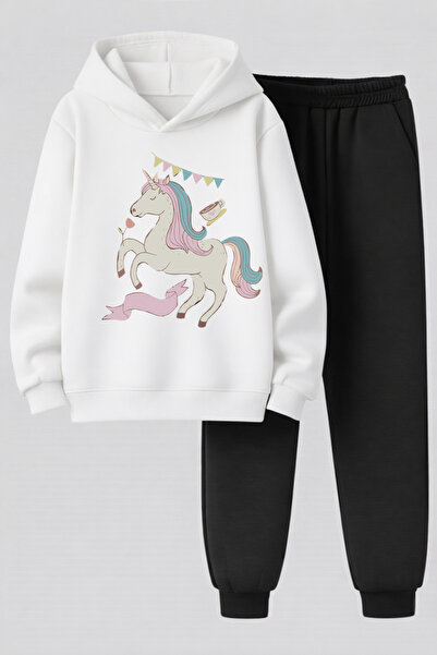 MAGORS Unicorn Printed 3-Yarn Quality Sweatshirt and Sweatpants Children's To...