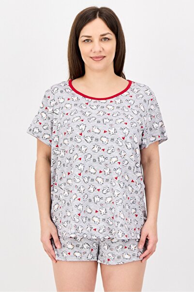 Pillow Talk Women 2 Pcs Animal Print T-Shirt And Shorts Pyjama Set, Multicolor